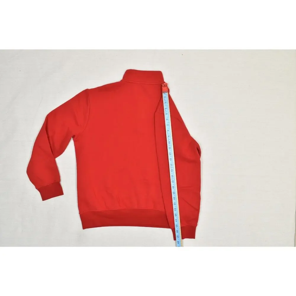 Polo Ralph Lauren Men's Large Red 1/4 Zip Pullover Fleece Sweatshirt Blue Pony L
